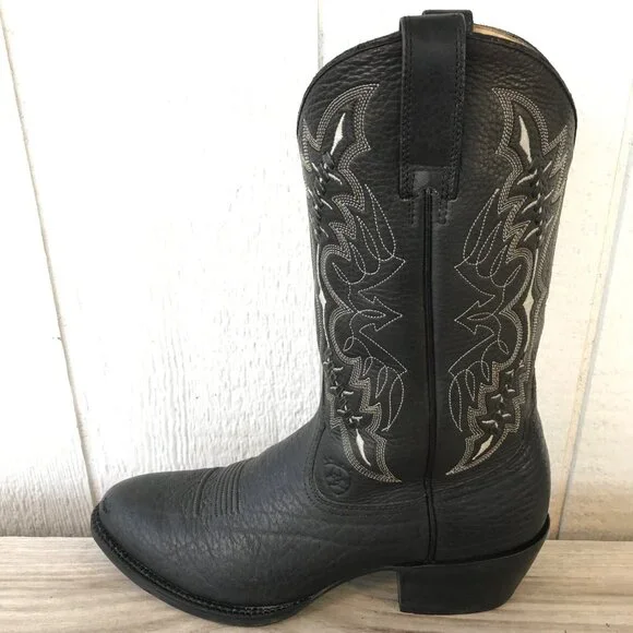 Ariat Buckstitch Bull Shoulder Mens Black Cowboy Western Boots 10.5 D 37423 - Picture 9 of 13
